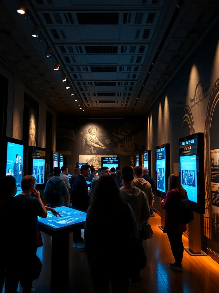 A picture of an interactive exhibit at a historic site, demonstrating Monuments en Mouvement's innovative approach to broadening access to heritage for all.